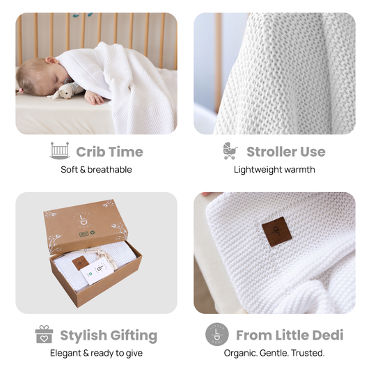 Little Dedi Aleyna GOTS Organic Certified, 70% Organic Cotton - 30% Tencel Off White