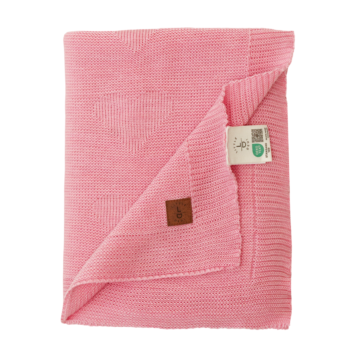 Little Dedi Soft Baby Knitted Blanket - Soft Toddler, Crib, Stroller Blanket - Neutral Swaddle and Receiving Blanket for Newborns, 30 x 40 in Pink Design: Hearts