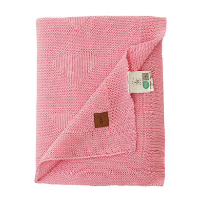 Little Dedi Soft Baby Knitted Blanket - Soft Toddler, Crib, Stroller Blanket - Neutral Swaddle and Receiving Blanket for Newborns, 30 x 40 in Pink Design: Hearts