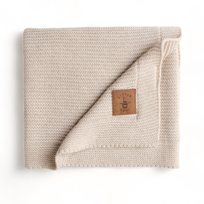 Little Dedi Soft Baby Knitted Blanket - Soft Toddler, Crib, Stroller Blanket - Neutral Swaddle and Receiving Blanket for Newborns, 30 x 40 in, Stone
