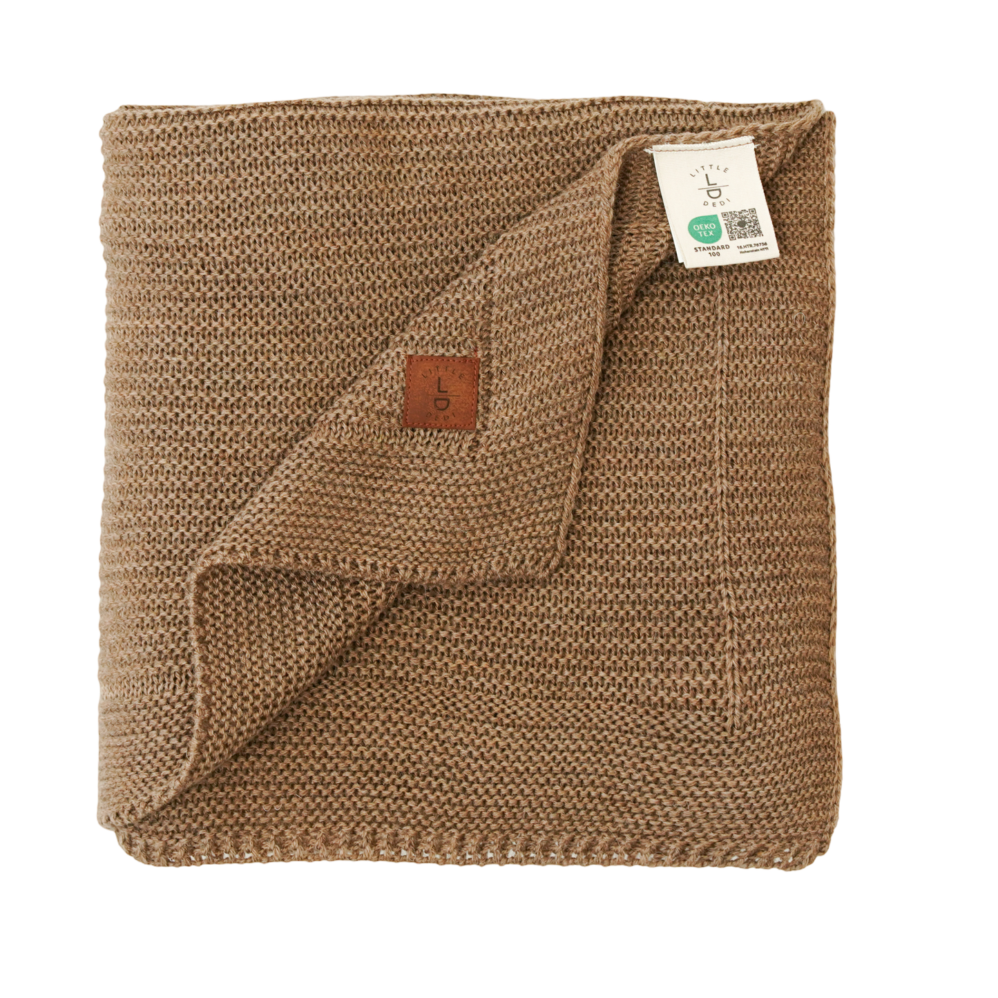 Little Dedi Soft Baby Knitted Blanket - Soft Toddler, Crib, Stroller Blanket - Neutral Swaddle and Receiving Blanket for Newborns, 30"x40", Mocha Meringue