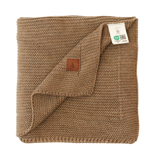 Little Dedi Soft Baby Knitted Blanket - Soft Toddler, Crib, Stroller Blanket - Neutral Swaddle and Receiving Blanket for Newborns, 30"x40", Mocha Meringue