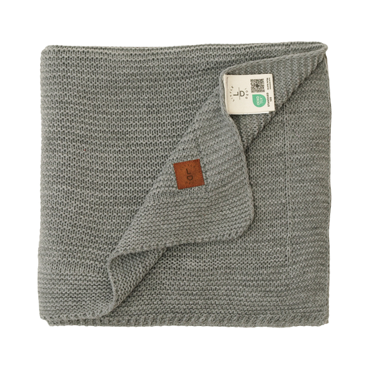 Little Dedi Soft Baby Knitted Blanket - Soft Toddler, Crib, Stroller Blanket - Neutral Swaddle and Receiving Blanket for Newborns, 30"x40", Light Grey