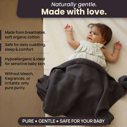 Little Dedi 100% Organic Cotton Baby Blanket with Koala Comforter – Soft Swaddle Blanket for Newborns, Crib & Pram Bedding