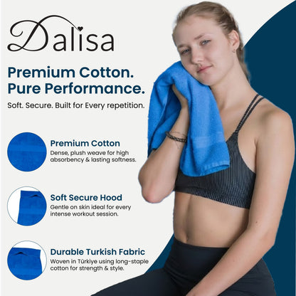 Dalisa Bench Hood Gym Towel – 100% Turkish Cotton – Non-Slip Hooded Design for Weight Benches – 450 GSM – 19.7" x 51.2" – Ultra-Absorbent, Quick-Dry Workout Towel – Made in Türkiye – Lime Green