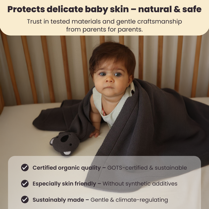 Little Dedi 100% Organic Cotton Baby Blanket with Koala Comforter – Soft Swaddle Blanket for Newborns, Crib & Pram Bedding
