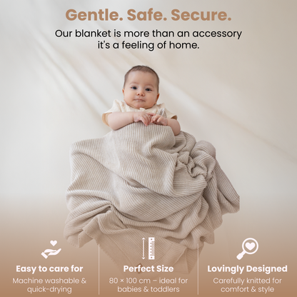 Little Dedi Soft Baby Knitted Blanket - Soft Toddler, Crib, Stroller Blanket - Neutral Swaddle and Receiving Blanket for Newborns, 30 x 40 in, Stone