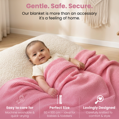 Little Dedi Alina Pink Baby Blanket – Soft Knitted Blanket for Babies 31 x 39 in, – Cuddly & Breathable – Oeko-TEX Certified – Ideal for Newborns, Strollers & Cribs