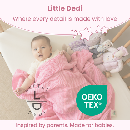 Little Dedi Alina Pink Baby Blanket – Soft Knitted Blanket for Babies 31 x 39 in, – Cuddly & Breathable – Oeko-TEX Certified – Ideal for Newborns, Strollers & Cribs