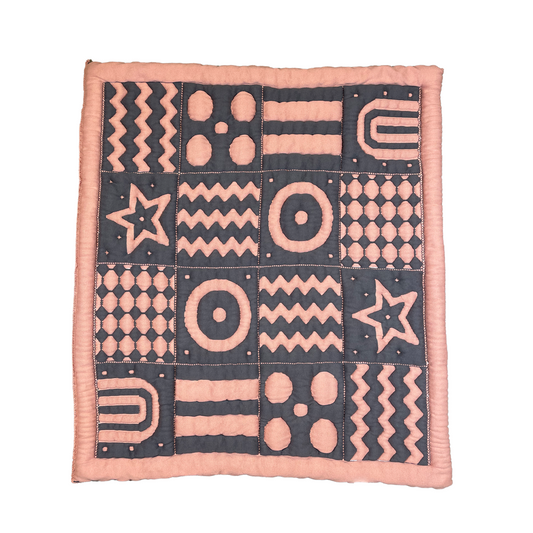 3D Soft Organic Cotton Crawling Blanket – GOTS Certified, 40x40 in Montessori Design for Motor Skill Development, Reversible, No Loose Threads – Washable & Sustainable