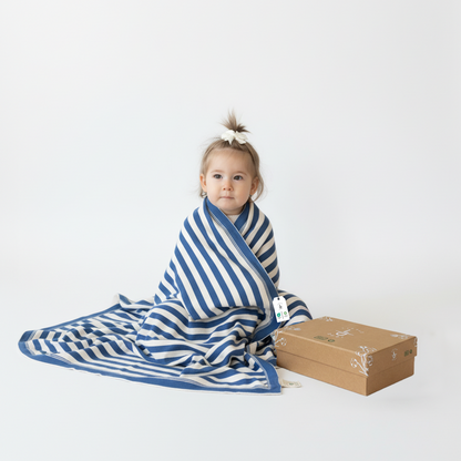 Little Dedi Amelia 100% Cotton GOTS Organic Certified Earth Ivory/Aegean Blue