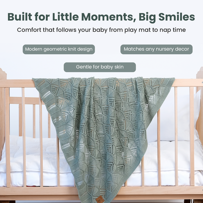 Little Dedi Hypoallergenic Baby Blanket - 30x40 Inches, Green, Oeko-TEX® Certified, Thermal-Regulating, Silky Soft Knit in Sage for Girls & Boys - Swaddle, Toddler, or Receiving Blanket