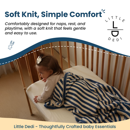 Little Dedi Amelia 100% Cotton GOTS Organic Certified Earth Ivory/Aegean Blue
