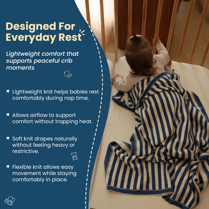 Little Dedi Amelia 100% Cotton GOTS Organic Certified Earth Ivory/Aegean Blue