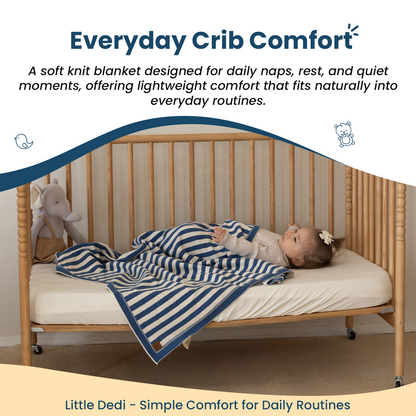 Little Dedi Amelia 100% Cotton GOTS Organic Certified Earth Ivory/Aegean Blue