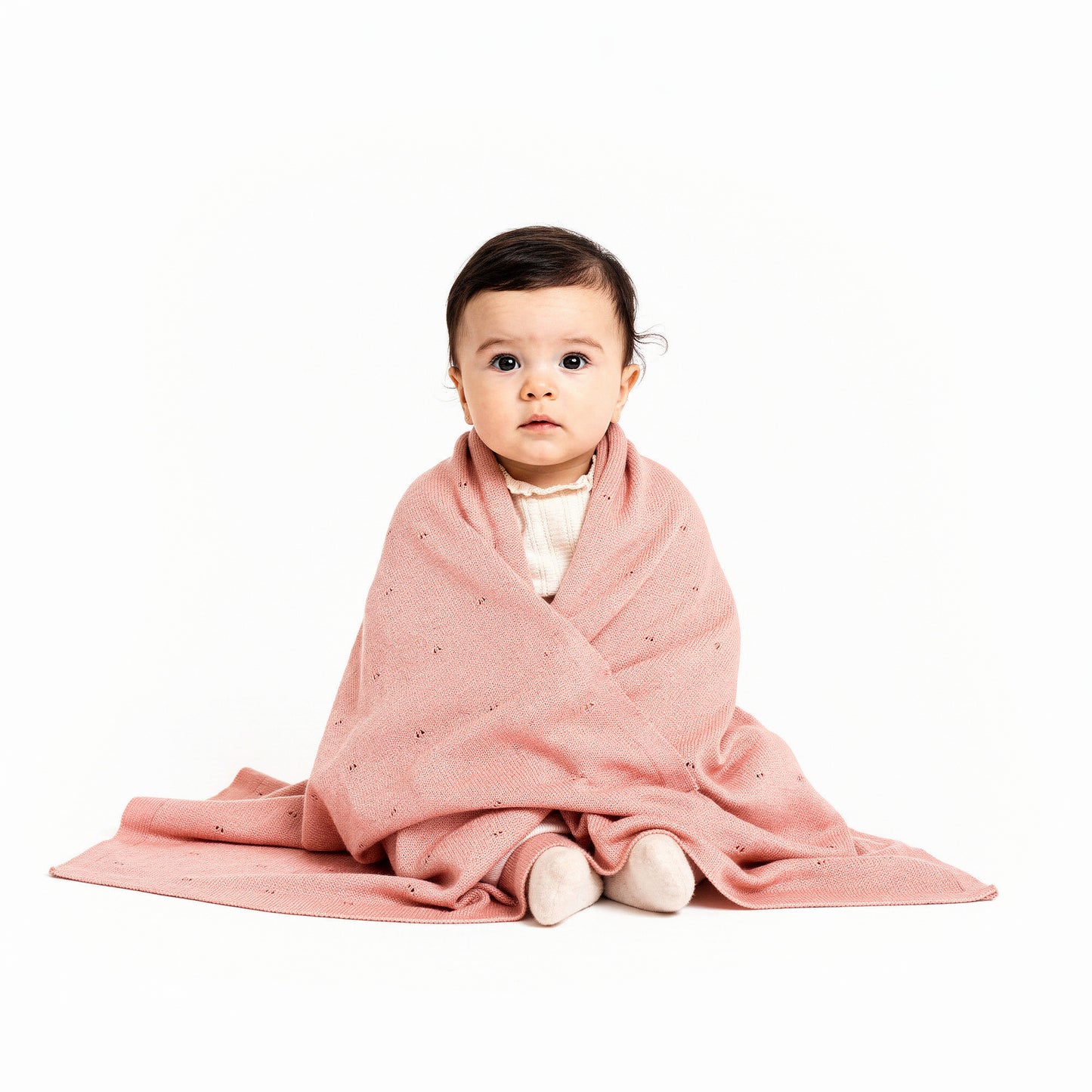 Little Dedi - %100 Tencel Lyocell Organik Bebek Battaniyesi – Çift Katmanlı, Nefes Alabilen ve Sıcaklık Düzenleyici – Oeko-TEX Sertifikalı – 76x101 cm – Hediye Kutusu + Kurdele Sargılı (Gül)