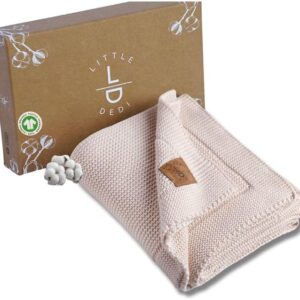 Little Dedi 100% Organic Cotton Baby Knitted Blanket with Gift Box